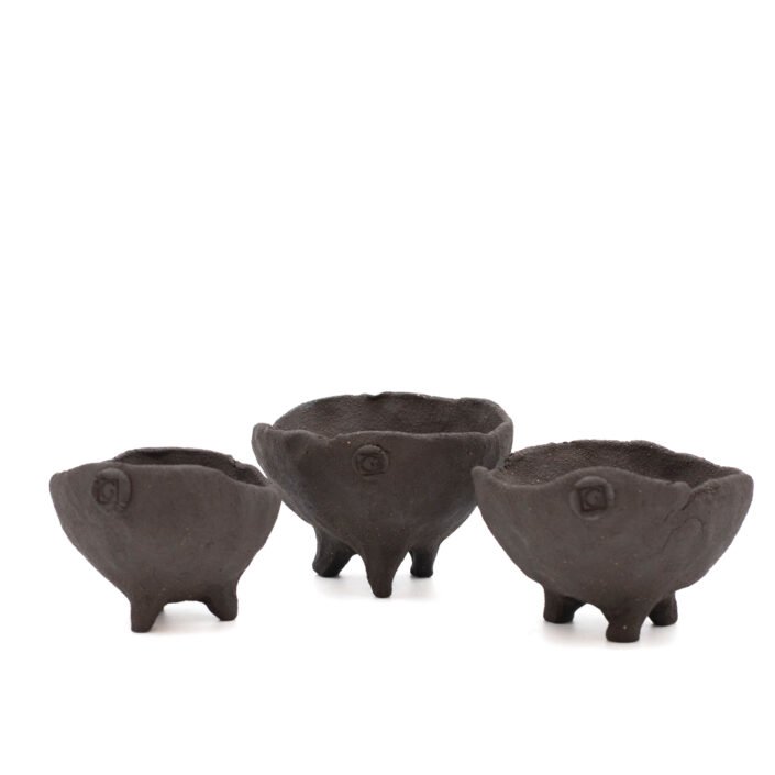 Cuenco para incienso negro 3 patas
